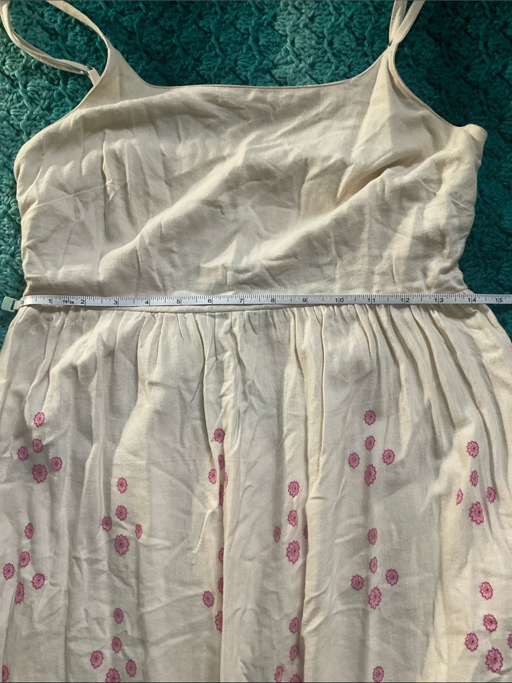 Japna Cream Maxi Dress with Pink Floral Print - Picture 7 of 8